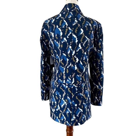 Liverpool Boyfriend Blazer with One-Button Front in Modern Blue Camo Small NWT - Picture 4 of 12